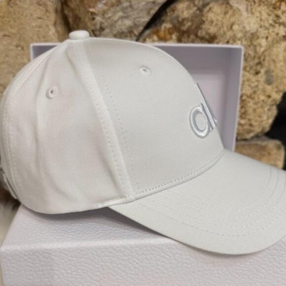 White Logo Baseball Cap Adjustable Strap